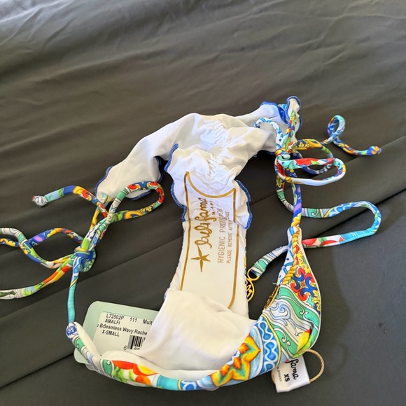 Luli Fama Amalfi Wavy Ruched Back Brazilian Tie Bottom - Picture 5 of 6